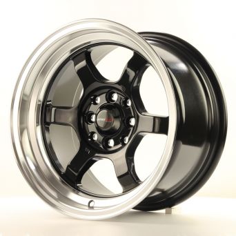 Japan Racing Wheels - JR-12 Glossy Black Polished Lip (15x7.5 Zoll)