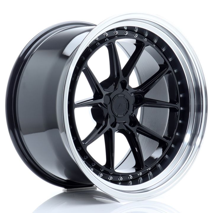 SALE - Japan Racing Wheels - JR-39 Glossy Black Machined (18x10.5 inch)