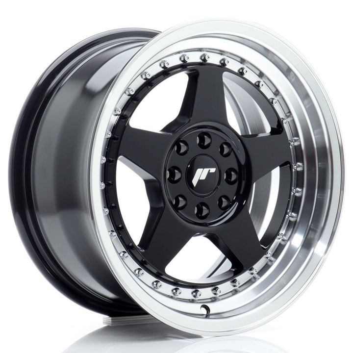 Japan Racing Wheels - JR-6 Gloss Black Machined (17x8 Zoll)