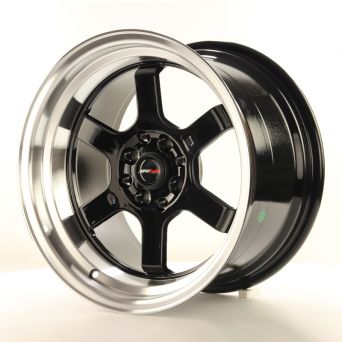 Japan Racing Wheels - JR-12 Glossy Black Polished Lip (16 inch)