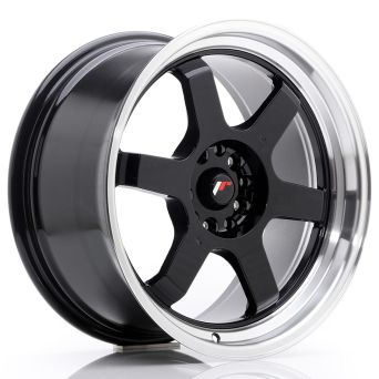 Japan Racing Wheels - JR-12 Glossy Black Polished Lip (18x9 inch)