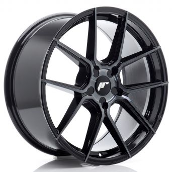 Japan Racing Wheels - JR-30 Glossy Black Brushed Face (19x8.5 inch)