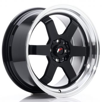 Japan Racing Wheels - JR-12 Glossy Black Polished Lip (17x8 Zoll)