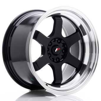 Japan Racing Wheels - JR-12 Glossy Black Polished Lip (18x10 inch)