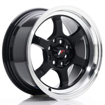 Japan Racing Wheels - JR-12 Glossy Black Polished Lip (15x7.5 inch)