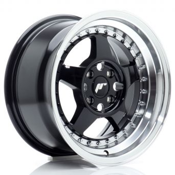 Japan Racing Wheels - JR-6 Gloss Black Machined (15x8 inch)